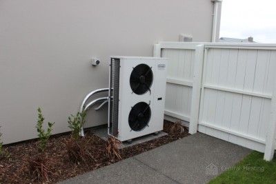 Air to Water Heat Pump near Fence